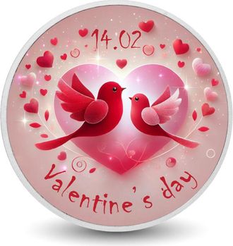 OEM Moneda De Color Lovebirds Valentine Bliss De 1 Oz