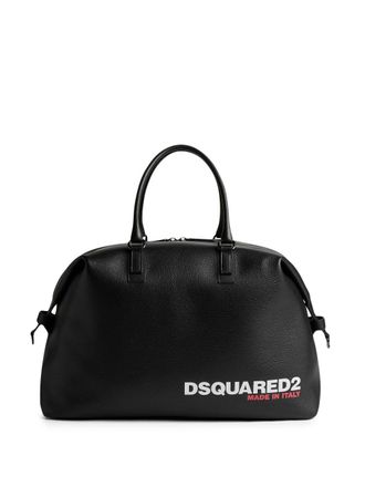 Dsquared2 logo-print grained tote bag - men - Cotton - OS - Black
