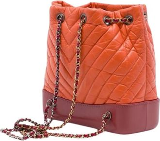 Chanel Pre-owned Gabrielle Backpack - Dames - Vintage Tas - Oranje - ONE Size - Leer - Vintage