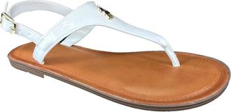Polo Ralph Lauren Tierney Flat Sandalen - Dames - Sandalen - Wit - 36 EU - Leer - Schoenen