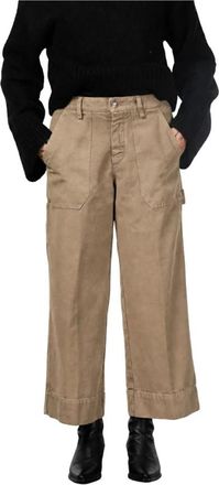 Mason's Dallas Wide Pants - Dames - Wijde Broeken - Bruin - M - Katoen - Broeken
