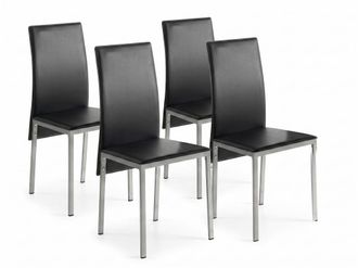 Pondecor Interiorismo Set 4 sillas de comedor o cocina color negro