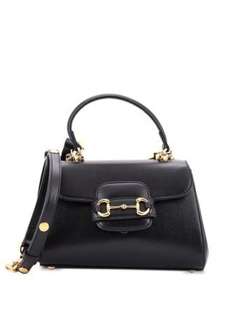 Gucci Horsebit 1955 Top Handle Flap Bag Leather Mini shoulder bag - Black