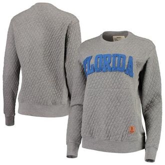 Pressbox Womens Pressbox Heather Charcoal Florida Gators Moose Quilted Pullover Sweatshirt in Heather Gray at Nordstrom, Size Xx-Large