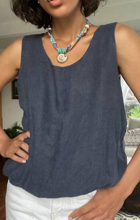 Made in Italy Sadie Tank In Navy