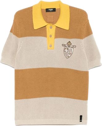 Fendi Polo Shirt - Heren - Ronde hals truien - Veelkleurig - L - Katoen - Truien & Vesten