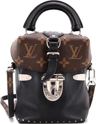 Louis Vuitton Camera Box leren crossbodytas met monogram canvas en studs - Zwart