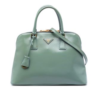 Prada Pre-owned Prada Large Saffiano Vernice Promenade Satchel Ladies 982TXDGYDWLBKWR9