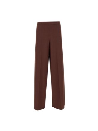 Marella High-Waist Palazzo Trousers With Pressed Creases