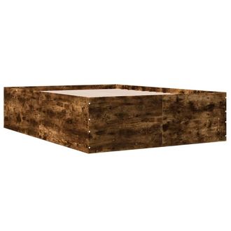Berkfield Home Modern Bed Frame without Mattress Smoked Oak 120x190 cm Small Double in Brown