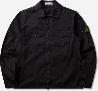 Stone Island Men s Panama Cotton OLD Effect Overshirt Black