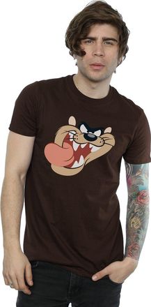 Looney Tunes Mens Tasmanian Devil Face T-Shirt Small Chocolate