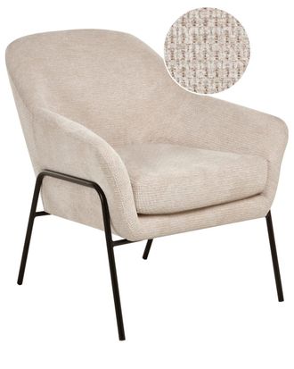 Beliani Sill&oacute;n de tela beige
