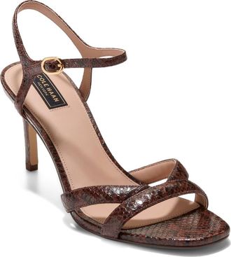 Cole Haan Constantina Ankle Strap Sandal in Hickory Glossy Snake Print at Nordstrom, Size 10.5
