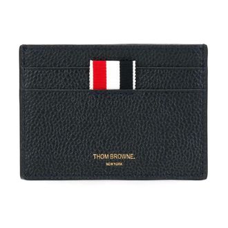 Thom Browne Pebbled Leather Card Holder - male - Thom Browne - Wallets & Cardholders - Blue - ONE SIZE - Accessories