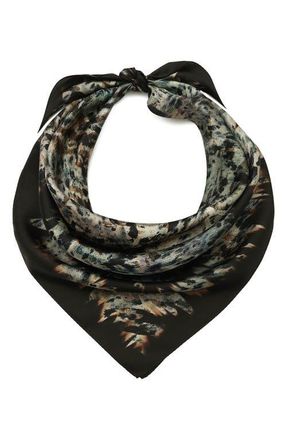 AllSaints Canter Script Square Scarf in Fawn Brown at Nordstrom