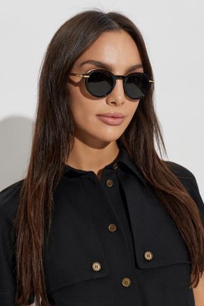 Linda Farrow Orion Sunglasses, Unisex, Black