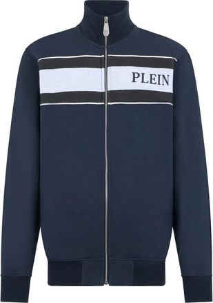 Philipp Plein Jogging Jacket Logo - Heren - Vesten met rits - Blauw - L - Katoen - Hoodies & sweatvesten