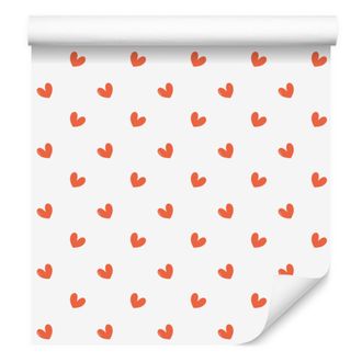 OEM Carta Da Parati Con Cuori Bianchi, Color Pesca E Corallo 50x1000 Cm
