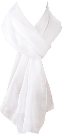 World of Shawls Chiffon Scarves Wraps for Wedding Party Special Occasions Women Plain Neck Scarf Soft Headwrap Girls Headscarf Sheer Wrap (White)