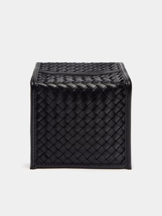 Riviere Woven Leather Tissue Box