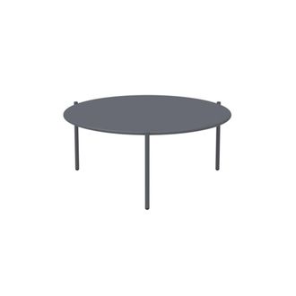 MondoViro Mesita baja redonda de metal 90x90 cm 40h gris antiguo