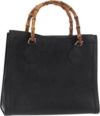 Gucci Pre-owned Handbags, female, Black, Size: ONE SIZE Pre-owned Leather Handbag