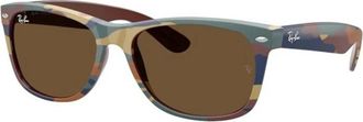 Ray-Ban Sunglasses, unisex, Brown, 55 MM, New Wayfarer Sunglasses