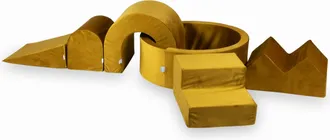 OEM Parque Infantil De Espuma Con Piscina Redonda De 90x30 Cm, Color Oro Terciopelo, M&aacute;s 5 Elementos Sin Pelotas