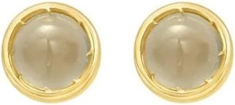 Tresorra 14K Yellow Gold Moonstone Birthstone Stud Earrings