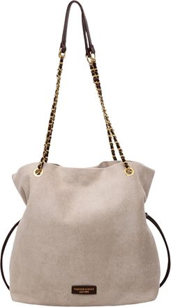 Generic Faux Suede Bucket Bag Drawstring Hobo Bag Retro Handbag for Women (Beige)