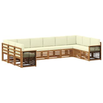 vidaXL Conjunto De Sof&aacute;s De Exterior 7 Uds. Natural Y Crema Vidaxl