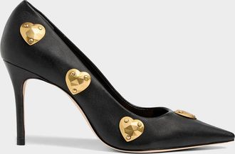 Cinq &agrave; Sept Luna 85MM Embellished Leather Pumps
