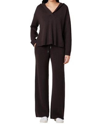 Toccin Mason Drawstring Wide Leg Pants In Brown