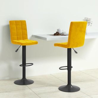 vidaXL Sgabelli da Bar 2 pz Giallo Senape in Velluto - Vidaxl