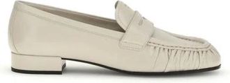 Prada Loafers, female, Beige, Size: 7 1/2 US Bos Taurus Slip-On Loafers