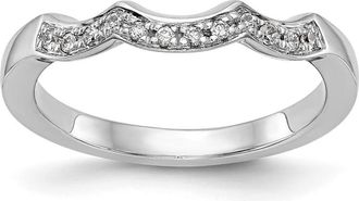 Diamond2Deal 14k White Gold Lab Grown Diamond Wedding Band Ring 0.12Ct Clarity- VS Color- G-H