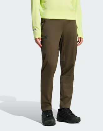 adidas Terrex xperior pantaloni softshell da sci di fondo in shadow olive-Verde