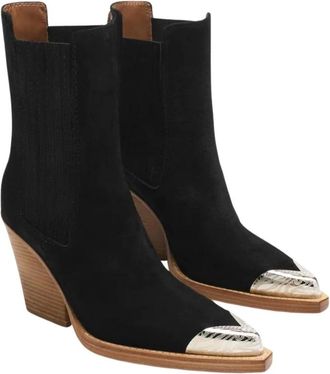 PARIS TEXAS Zwarte leren laarzen voor een urban stijl - Dames - Cowboylaarzen - Zwart - 39 EU - Leer - Schoenen
