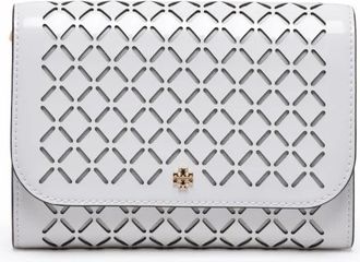 Tory Burch Emerson Perforated Crossbody - Dames - Schoudertassen - Wit - ONE Size - Leer - Tassen