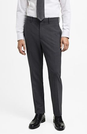 Mango Prince of Wales Check Super Slim Fit Stretch Pants in Medium Heather Grey at Nordstrom, Size 32