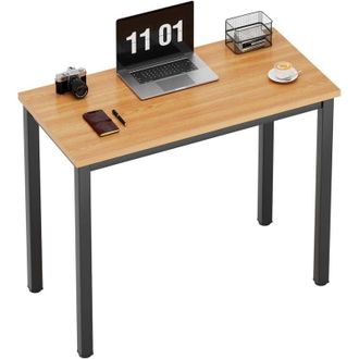 Soges Scrivania per computer piccola 80 x 40 cm, scrivania per PC, scrivania per ufficio, scrivania angolare per ufficio domestico,Teak Nero