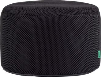 Icon Brand Puf reposapiés redondo de malla para juegos, negro