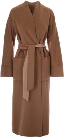 Max Mara Jassen, Dames, Bruin, S, Katoen, Geknoupte Jas