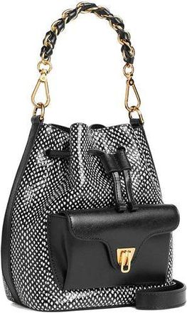 Coccinelle Womens Handbag Black-Black Calf Split Leather