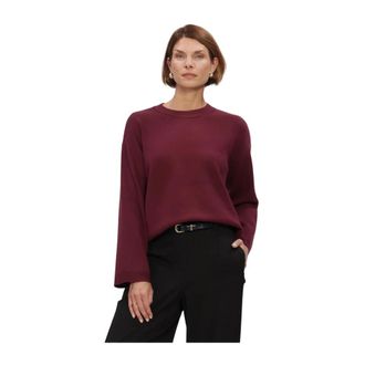 Object Objreynard L/S LO Knit Pullover Noos - Dames - Ronde hals truien - Rood - M - Polyester - Truien & Vesten