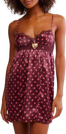 Free People Midnight Muse Mini Nightgown in Wine Combo at Nordstrom Rack, Size Small