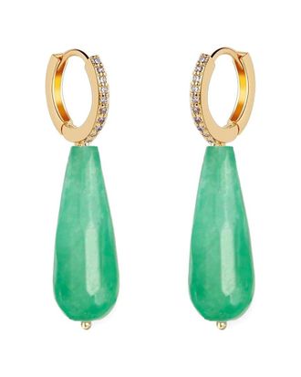 Liv Oliver 18K Plated 50.00 Ct. Tw. Jade Cz Earrings