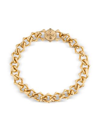 Emanuele Bicocchi polished-chain logo-detail bracelet - unisex - 24kt Gold Plated Sterling Silver - L