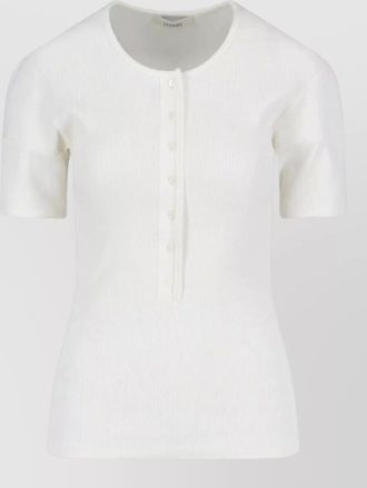 Christophe Lemaire ribbed knit top round neck short sleeves